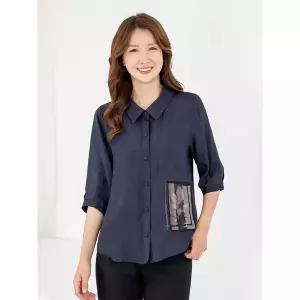 엄마옷 인견 카라 7부 블라우스 605FGH191 마담/중년여성/빅사이즈/50대/60대