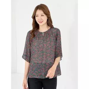 엄마옷 인견라이크 라운드 7부 블라우스 605FGH184 마담/중년여성/빅사이즈/50대/60대