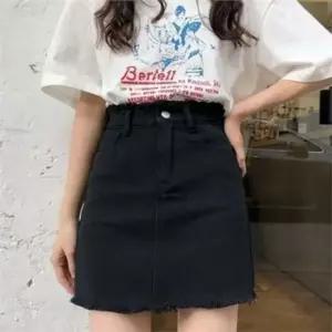 셀럽하우스 데일리 여성 데님 스커트 캐주얼 여성 하이 웨스트 스커트 데님