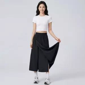 셀럽하우스 데일리 편한 밴딩 9부 와이드 스커트팬츠 치마바지