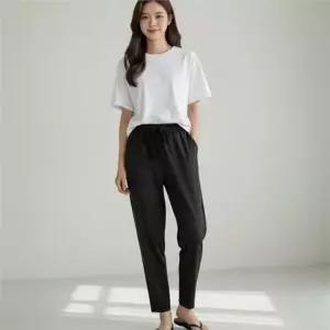 셀럽하우스 밴딩 여성 쿨링 바지 스판 여성 여름 바지 슬랙스