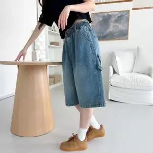 셀럽하우스 2컬러 여성 커플룩 데일리 여름 버뮤다 데님 반바지