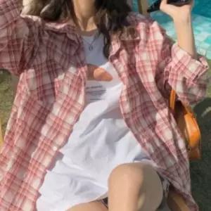 셀럽하우스 루즈핏 여성 체크 셔츠 데일리 여성 남방 셔츠 간절기 가을