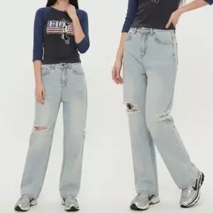 셀럽하우스 여성 데미지 포인트 슬림 스트레이트 데님팬츠 -XL까지