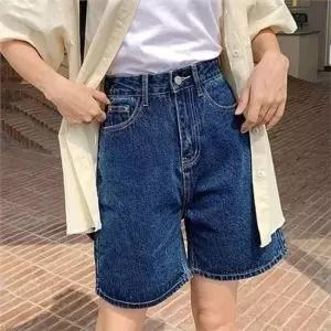 셀럽하우스 와이드 여성 하이 웨스트 반바지 캐주얼 여름 반바지 데일리 일상복