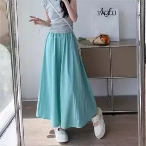 셀럽하우스 쿨링 여성 치마 바지 와이드 여성 롱 치마 바지 플레어