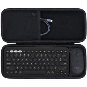 로지텍 페블 키 2 콤보 K380S K380 키보드 + M350 마우스 콤보(블랙 케이스)와 호환되는 레바코트 하드 캐리 케이스 pEZ
