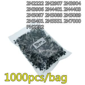 1000개/몫 2N2222 2N2907 2N3904 2N4401 2N5087 2N5551 2N7000 트랜지스터 TO-92