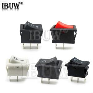 10Pcs 푸시 버튼 스위치 10x15mm 15x21 2Pin 3pin 3A 250V KCD11 스냅인 On Off 보트 로커 10MM x 검정색