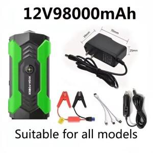 12V98000mAh 차량 비상 점프 스타터 대용량 파워 뱅크 시동용 대기 배터리 및