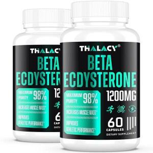 탈라시 1200MG 베타 에키스테론 보충제, 98% 최대 순도의 마른 근육량, 운동 능력 및 근력을 위한 120캡슐