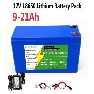 12V 9Ah 충전식 리튬 배터리 18650 셀 (BMS 포함)  전동 자동차 LED 조명 장난감 야외
