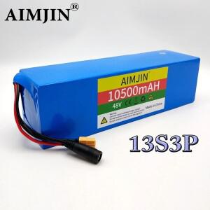 48V 배터리 10.5Ah 13S3P 18650 리튬 이온 팩 전자 자전거 모터용 54.6v 500W BMS 포함