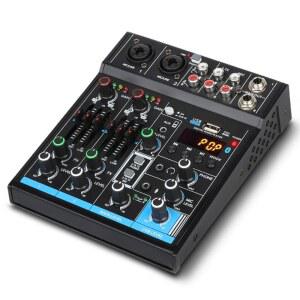 사운드 카드 블루투스 기능 USB PC 녹음용 48V 팬텀 파워가 포함된 디푸셩 M4 휴대용 미니 믹서 4채널 오디오 DJ 콘솔 웹캐스트 파티 ㅣ71