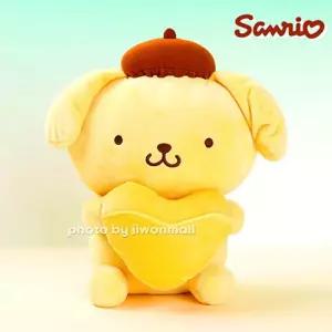 산리오 캐릭터즈 하트 폼푸린 봉제 인형 1개곰 강아지 애착 포옹 쿠로미 마이멜로디 시나몬롤
