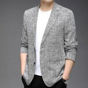 남성 여름 자켓 간절기 체크 스트레치 남자 정장 마 콤비 빅사이즈 린넨 40대 재킷 스판 캐주얼 50대