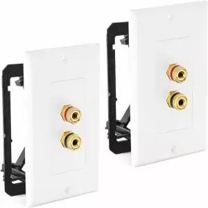 DIYTECH 1 스피커 월 플레이트 2팩 금도금 바인딩 포스트 홈 시어터 인월 와이어 서라운드 사운드 및