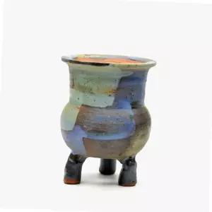 수제 미니 다육이 화분 선인장 퀼트 긴단지 홈가드닝 도자기 13x17cm 다육이화분 베란다정원 선인장화분