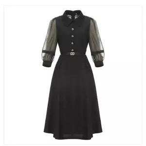[미니멈]MZBAWO4160BK1카라 시스루 원피스_JK