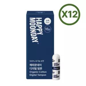 해피문데이 생리대 탐폰 디지털 순면 라이트 16개 12팩