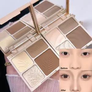 4색 하이라이터 컨투어 3D 페이셜 브론저 화장품 브라이트닝 베이지 매트 하이라이트 팔레트 코 섀도우 파