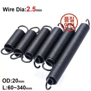 오픈 후크 연장 스프링 풀백 외경 20mm L60-340mm 높은 가소성이 있는 와이어