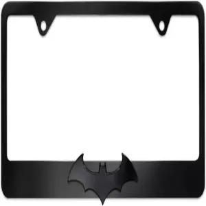 일렉트로플레이트 공식 라이선스 DC 코믹스 배트맨 블랙 올메탈 표준 사이즈 슈퍼히어로 3D 번호판 프레임 태그 홀더 자동차/SUV/트럭용 All Black (Full Frame)