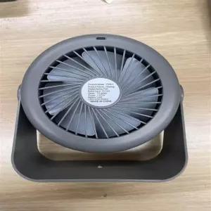 HAGEDAWN 소형 책상 선풍기 초조용한 공기 순환기 터치 스크린 제어 LED 조명이 있는 다속 침실용 조용한 테이블 책상용 USB 충전식 선풍기(골드그레이)