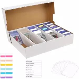 BIUBOOM 스포츠 카드 박스 5열 3200 카운트 분할 벌크 보관 야구 포함 카드보드 보관함 PKMN/TCG/매직/Mtg(팩)용 게임 보관함용
