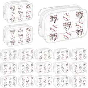 써니무브 8개 야구 클리어 메이크업 백 7 x 47 24 인치 굿이 선물 가방 방수 PVC 파우치와 지퍼가 달린 휴대용 여행 파우치 정리함으로 팀 및 스포츠 파티에 도움이 됩니다