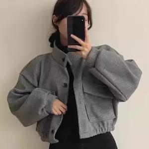 가오리핏 크롭 코트 가을 겨울 데일리 아우터 여자 숏 rSc33FUY