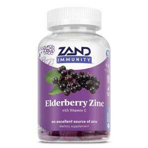 C가 함유된 ZAND 엘더베리 아연 면역 구미, 및 성인을 위한 연중 지원, 60 카운트