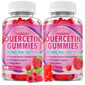 XIAAN 케르세틴 구미 500mg 및 , 브로멜레인 아연 C D3가 함유된 보충제, 면역 체계 지원, 맛 120 카운트