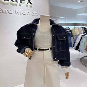 봄옷 GGPX 스티치 절개 데님자켓(Q2JK003B)