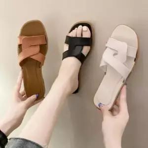 여성용 여름 크로스 스트랩 실내 슬리퍼 사무실 착용감 신발 사무실슬리퍼 푹신한슬리퍼