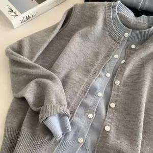 더블가디건 여성 가을 데일리 더블 레이어드 가디건