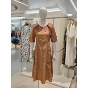 [갤러리아] 올리비아로렌 러플 카라 반팔 원피스 VOCOA5M5336