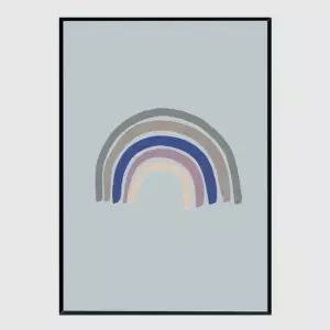 모던 슬림액자 Rainbow Blue A3사이즈 거실액자 깔끔한액자 공간그림