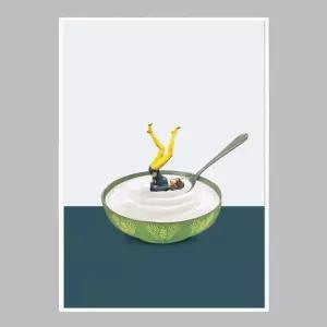 인테리어 슬림액자 Yoga in my yogurt A3사이즈 거실액자 깔끔한액자 공간그림