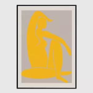 모던 슬림액자 Yellow Figure A3사이즈 거실액자 깔끔한액자 공간그림
