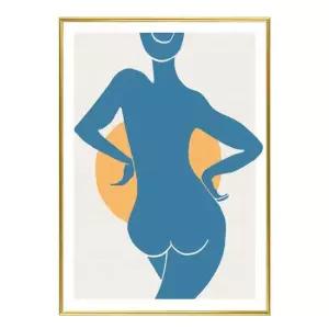 포인트 슬림액자 Blue Woman A3사이즈 거실액자 깔끔한액자 공간그림