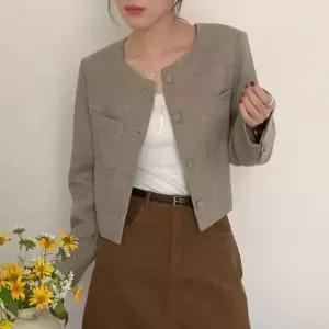 고품질 트위드 자켓 여성 간절기 봄 자켓 크롭 자켓 (WE32D24)