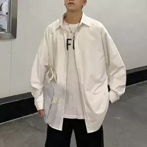 무채색 카라 긴팔 셔츠 캐주얼 패션 데일리 남자 남방 긴팔티셔츠 (WE4D27B)