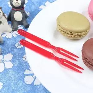 일회용 칼라포크 빨강 8.8cm 벌크 1000개 1봉 수저 일회용수저 (W2BAF71)