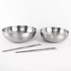 샤틴 스텐 이중 냉면기 21cm 2P +젓가락 2P 2인용세트 진공