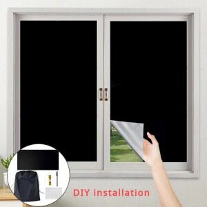 DIY 휴대용 여행 블랙 검은 스틱 절연 주방 아웃 커튼 천에 천공 블라인드