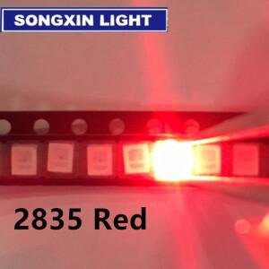 2835 레드 SMD LED 고휘도 발광 다이오드 칩 620-625NM PLCC-2 60Ma SMD/SMT 3528 100PCs 12-20LM 0.2W