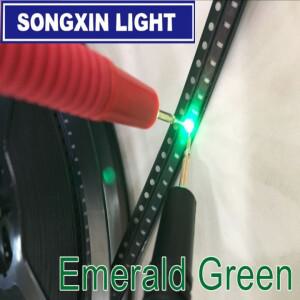 SMD 0603 LED 다이오드 발광 에메랄드 그린 브라이트 칩 팩 525nm 100개