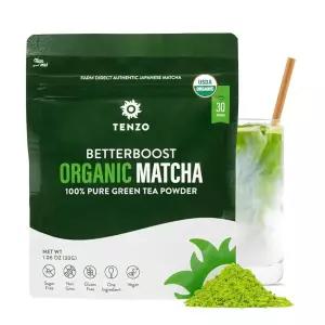 텐조 말차 녹차 분말 - USDA 프리미엄 등급 정통 일본 차 라떼 베터부스트 1.06온스