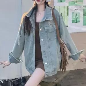 루즈핏 빈티지 청자켓 캐주얼 데님 자켓 (WD9FBAA)